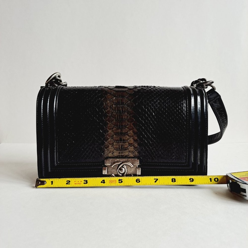 Chanel Black Python Medium Boy Flap Bag - Picture 14 of 16
